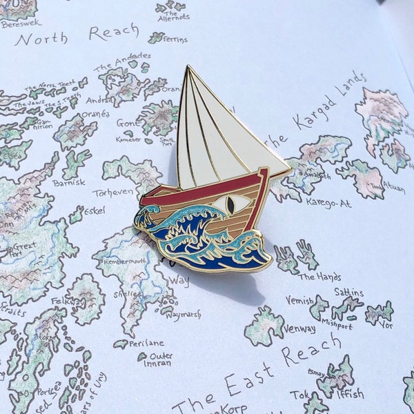 Lookfar Ursula K Le Guin Fantasy Sailing Boat Hard Enamel Lapel Pin Badge