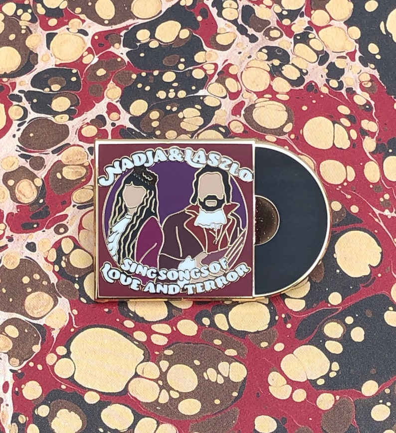 Nadja and Laszlo Songs of Love and Terror Vinyl What We Do In The Shadows Hard Enamel Lapel Pin Badge image 5