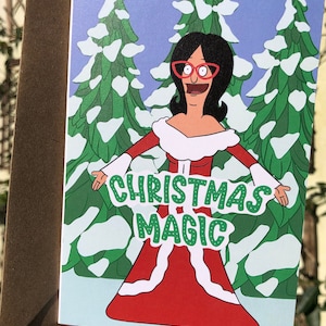 Christmas Magic Linda Belcher Recycled A6 Christmas Card
