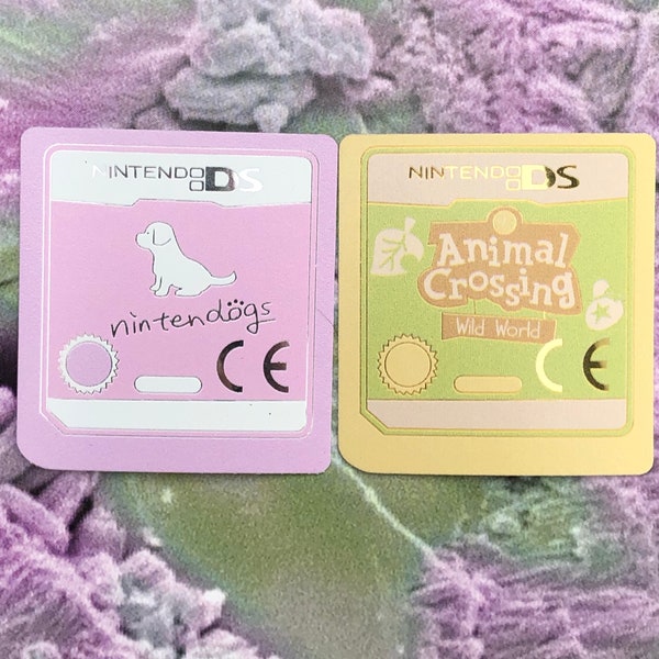 Nintendo DS Cartridge Animal Crossing Nintendogs Cute Nostalgia Metallic Vinyl Stickers