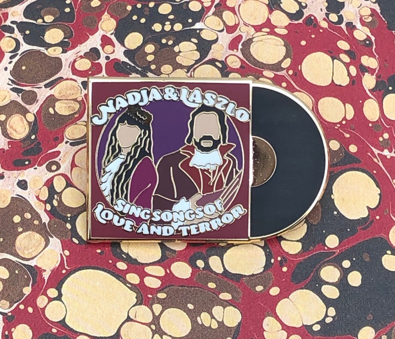 Nadja and Laszlo Songs of Love and Terror Vinyl What We Do In The Shadows Hard Enamel Lapel Pin Badge image 2