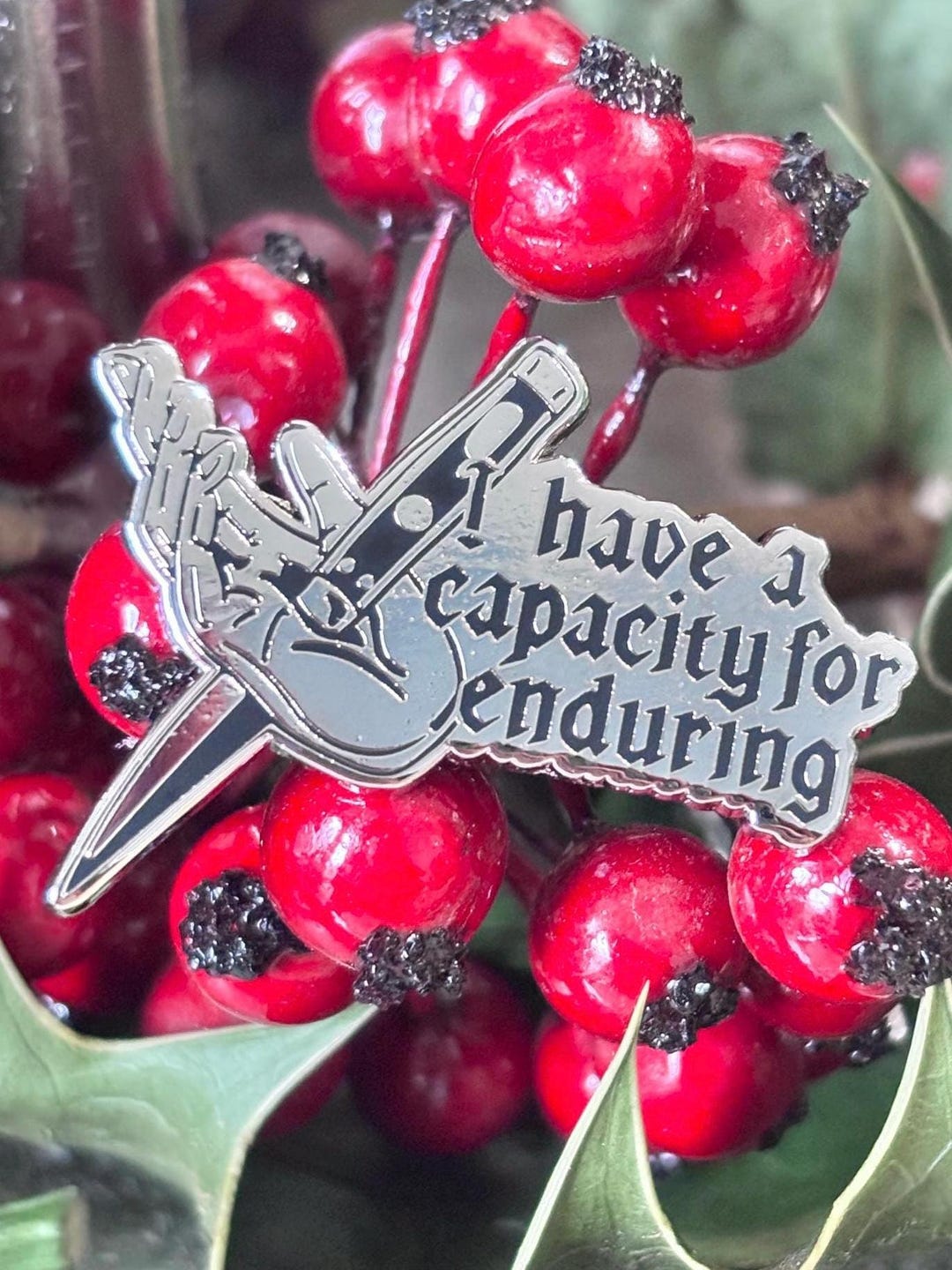 I have a capacity for enduring- Lestat IWTV quote hard enamel lapel pin