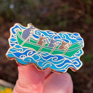 Medieval Rat Illustration Hard Enamel Lapel Pin Badge