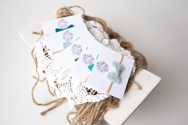 Crochet bows with a soft nylon headband