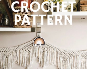 CROCHET PATTERN // Fresh Fringe Banner // Boho Tassel Wall Hanging // Easy Boho Macrame & Crochet