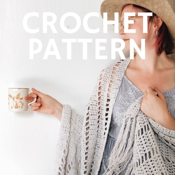 CROCHET PATTERN // Solstice Wrap // Modern Boho Crochet