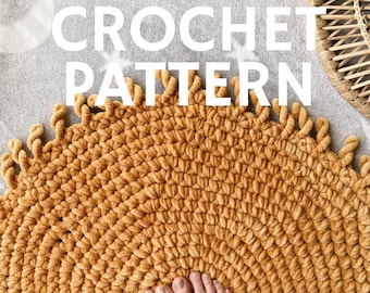 CROCHET PATTERN // Boho Sunshine Rug // Solaris Sun Mat // Cozy Hygge Home Decor