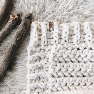 Chunky Textured Blanket CROCHET PATTERN // Herringbone Crochet Afghan Pattern // The Athabasca Throw image 7