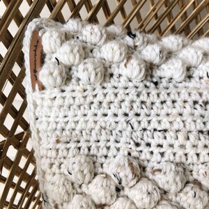 Modern Boho Crochet Pillow Cover Pattern // Crochet Throw Pillow PDF Pattern 18 x 18 // Bow Valley Bobble Pillow image 5