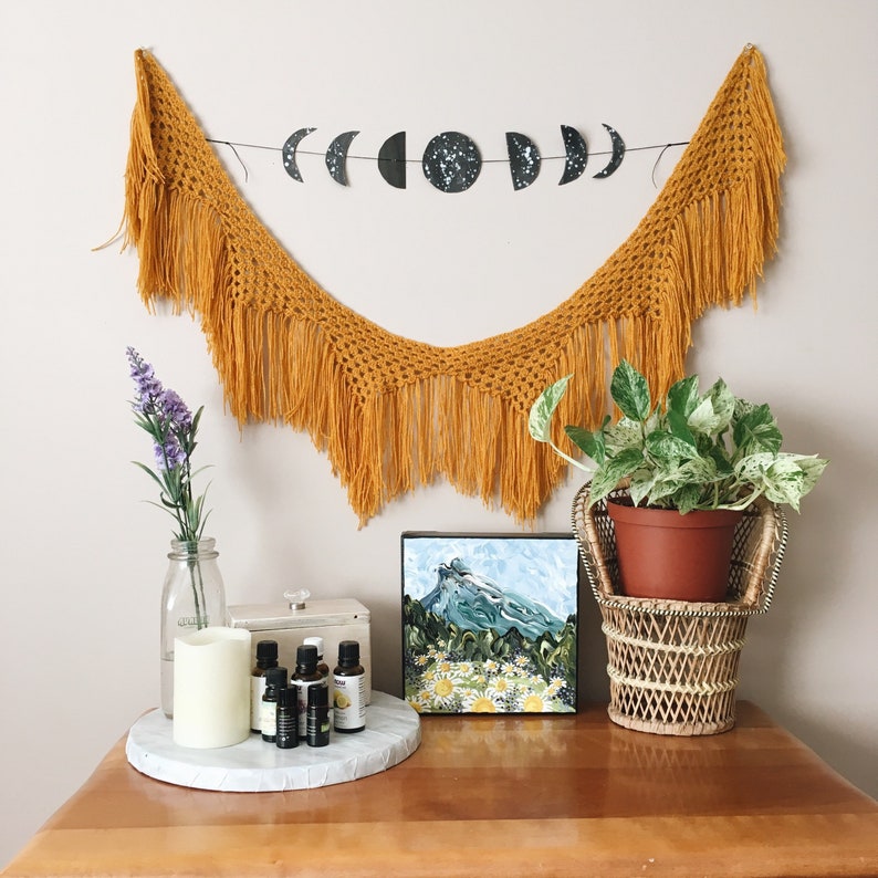 CROCHET PATTERN Fresh Fringe Banner Boho Tassel Wall Hanging Easy Boho Macrame /& Crochet
