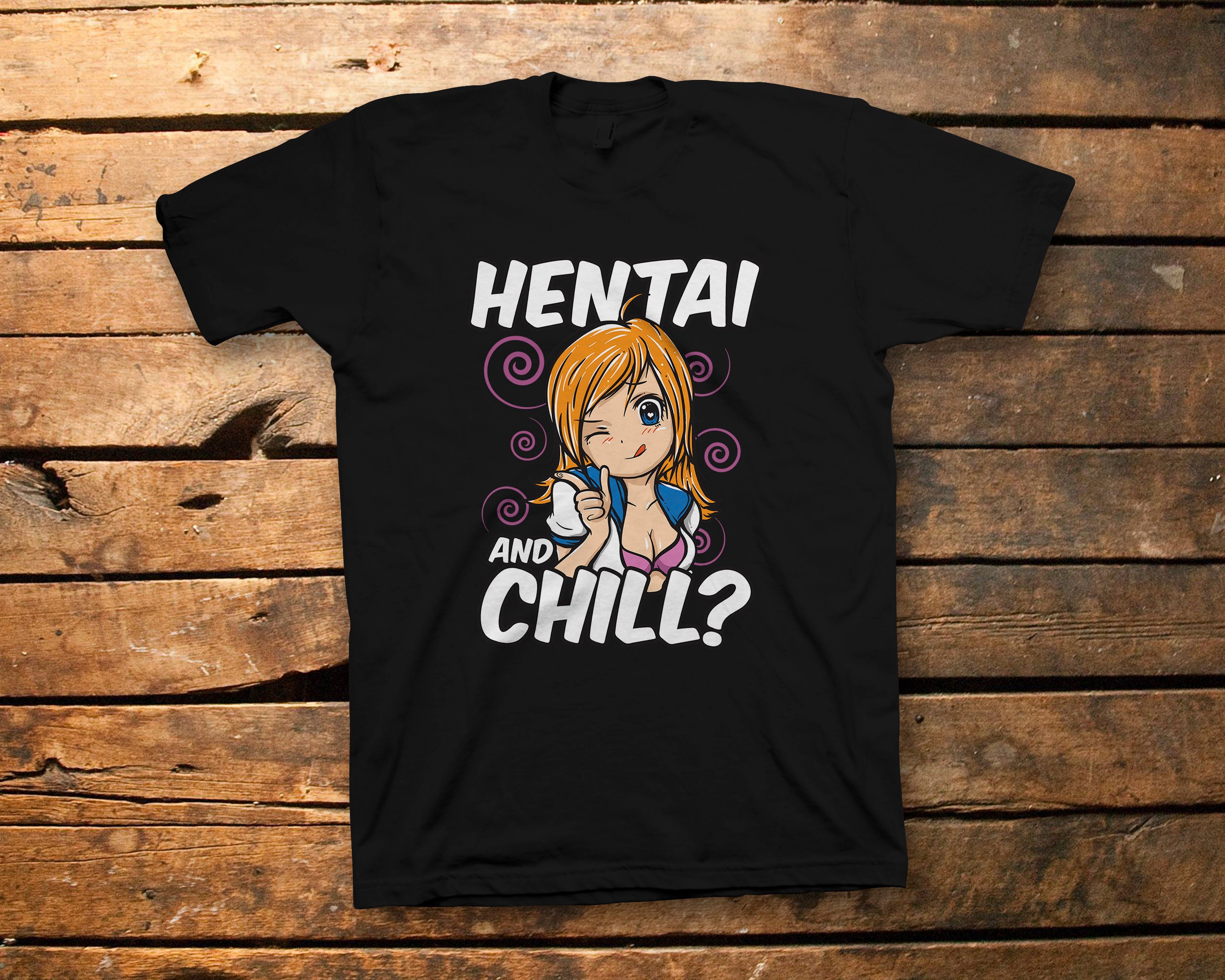 Cute Anime Shirt Anime Girl Shirt Hentai And Chill Unisex Etsy