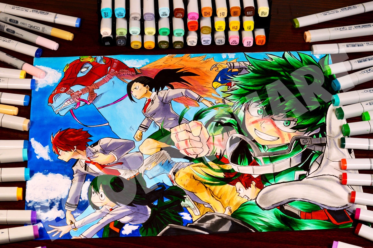Drawing Boku No Hero Academia Deku Midoriya Izuku Etsy