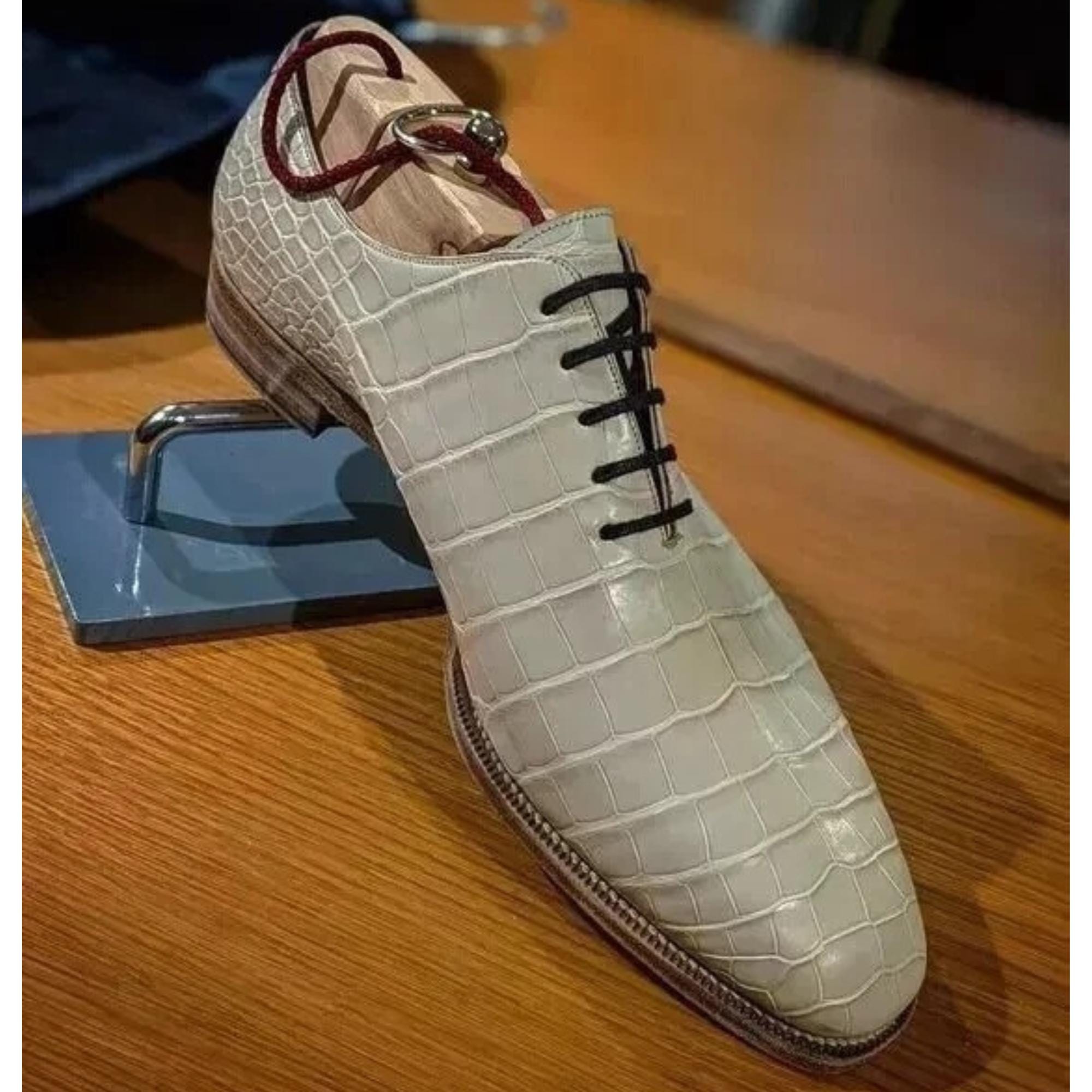 White Mens Crocodile Shoes - Etsy display picture 1