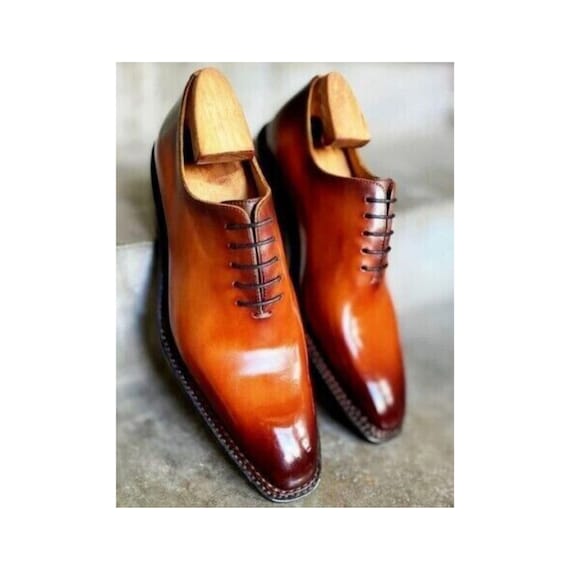 Stivali invernali da donna in pelle marrone cognac brogue fatti a mano, eleganti e casual, stile Oxford, stivali autunnali vintage marroni - Italia