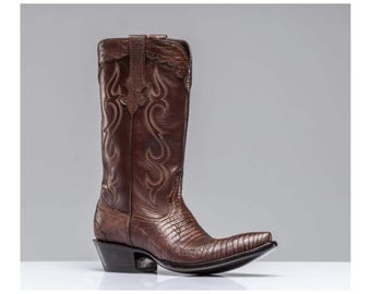 Personalized Men's Bespoke Custom Fashion Handmade Brown Leather SP Heel Western Boot Customized Boots