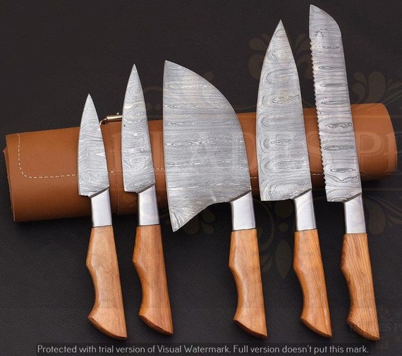 4 Pcs Custom Handmade Chef Knives Set ,BBQ Outdoor Kitchen Knives
