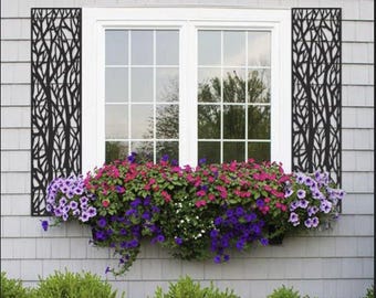 Window Shutters Metal, Tree Branch Metal Shutter, Custom Shutter, Powder Coated, American Made, Custom Metal Shutters, Design #2, AJD Design