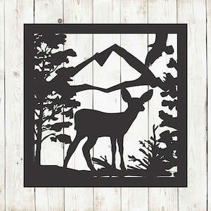 24 x 24 Metal Balcony Panel - Handrail Bannister Railing - Deer Fawn Eagle