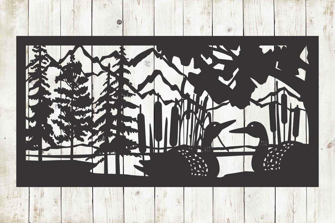 Loon Railing Inserts Decorative Rustic Railing Metal Insert, Log Home Metal Balcony Panel ...
