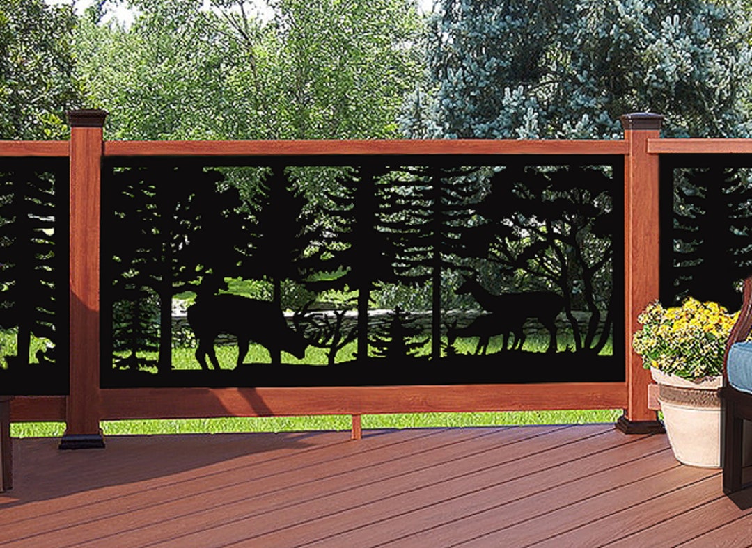 30 X 60 Metal Balcony Panel Handrail Bannister Railing Buck Rub Doe