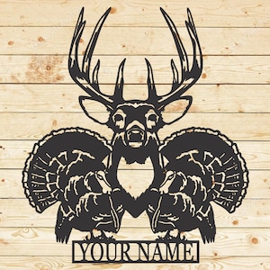Deer Forest Metal Sign, Personalized Deer Family Name Sign, Farm Sign, Outdoor Sign, Farmhouse Decor, Turkey Deer Buck Metal, AJD Designs