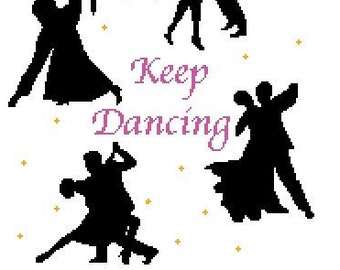 Keep Dancing cross-stitch PDF pattern download
