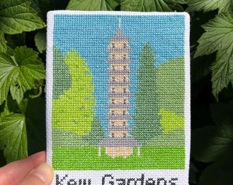 Korsstygnsmönster för Kew Gardens Pagoda-vykort, PDF-nedladdning