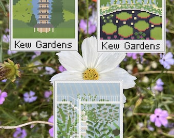 Kew Gardens vykort korsstygnsmönsterpaket PDF-nedladdning