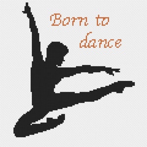 Born To Dance male dancer cross stitch PDF pattern download