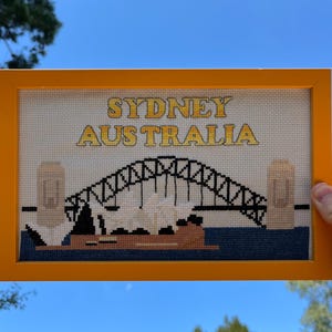 Sydney Harbour Bridge Opera House Australia cross stitch pattern PDF download