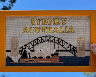 Sydney Harbour Bridge Opera House Australien korsstygnsmönster PDF-nedladdning