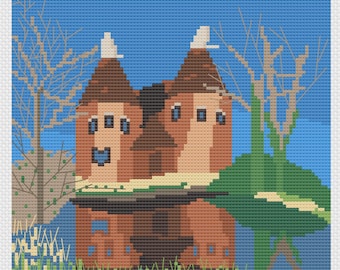 Kent Oast House vinterkorsstygnsmönster (PDF-mönster för nedladdning)