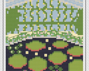 Kew Gardens Näckrosor Vykort Korsstygnsmönster PDF Ladda ner