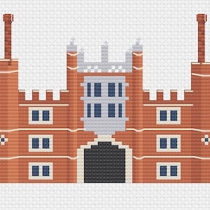 Hampton Court Palace Tudor front cross stitch pattern PDF download