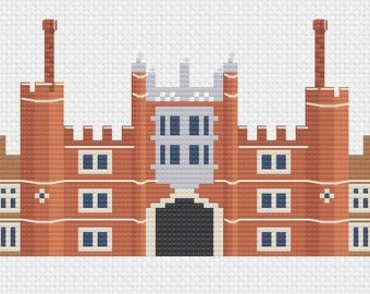 Hampton Court Palace Tudor-framsida korsstygnsmönster PDF-nedladdning