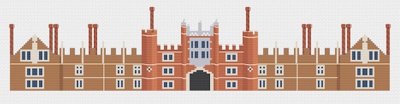 Hampton Court Palace Tudor front cross stitch pattern PDF download