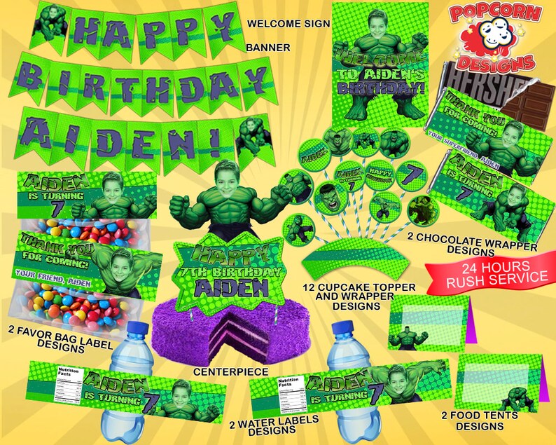 Hulk Printable Set Digital Superheroes Printable Etsy