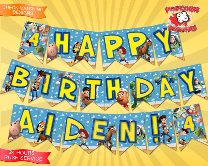 Banner Party Banners Bunting Garlands Toy Story Buzz Lightyear