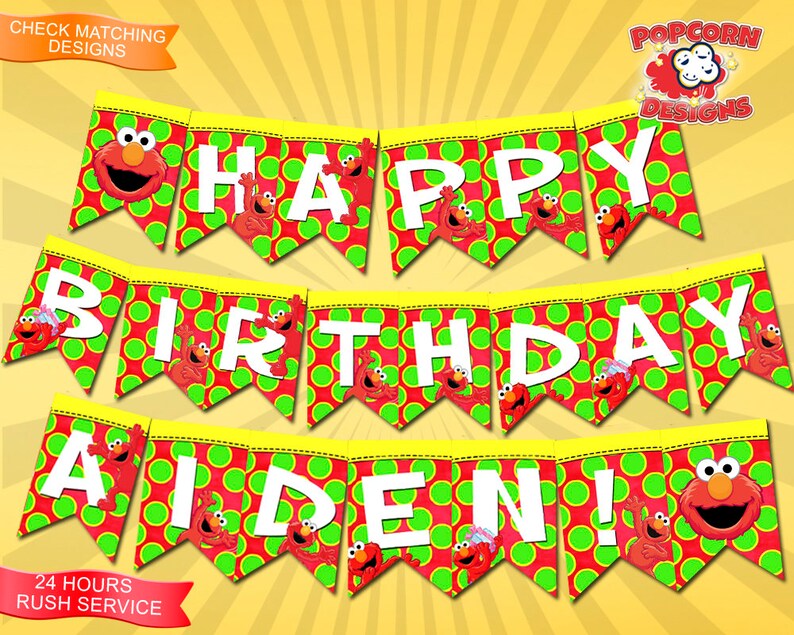 Elmo Banner Digital Printable Birthday Party Etsy