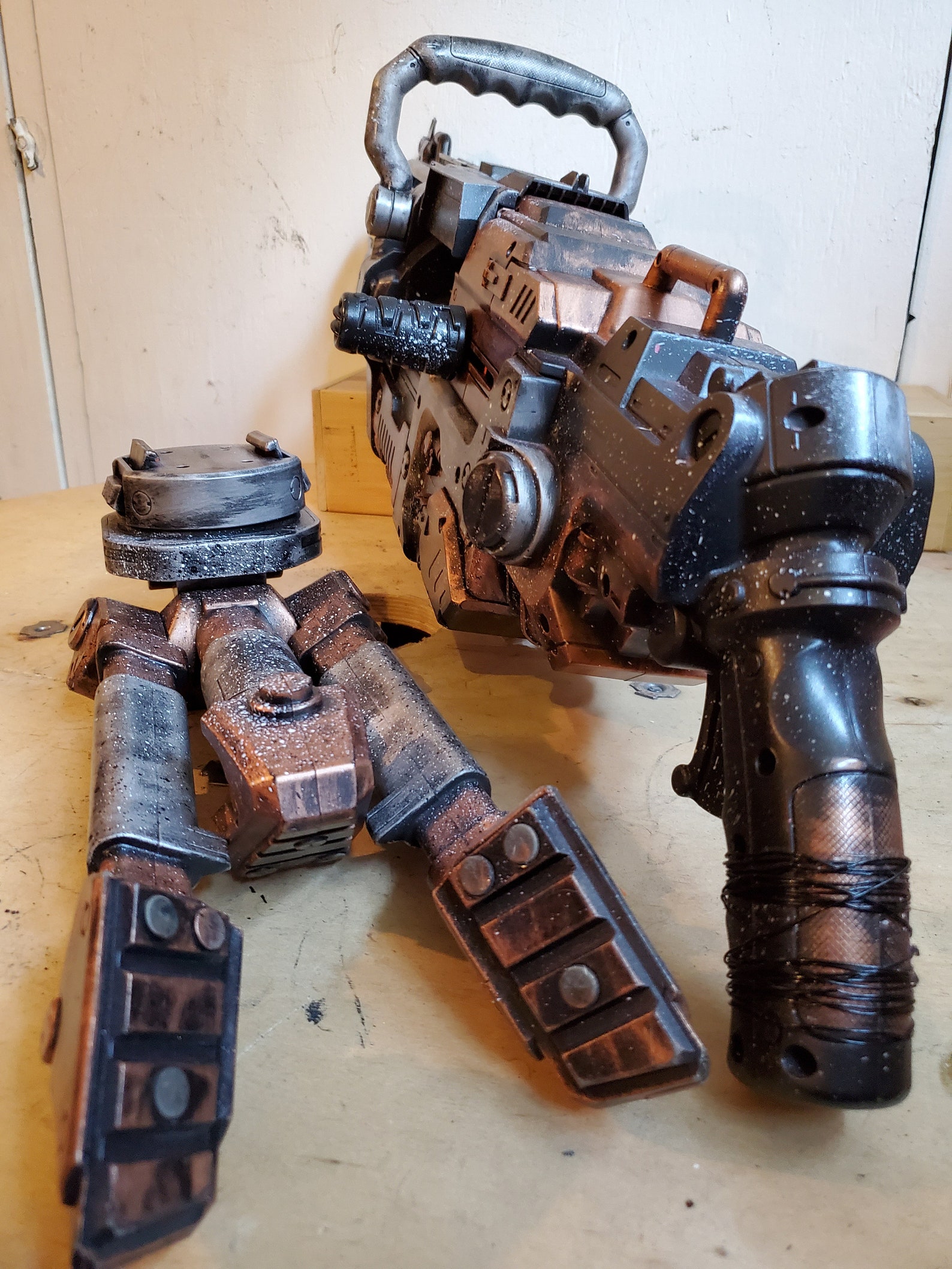 Steampunk Vulcan Tripod Machine Gun weapon prop nerf gun Etsy