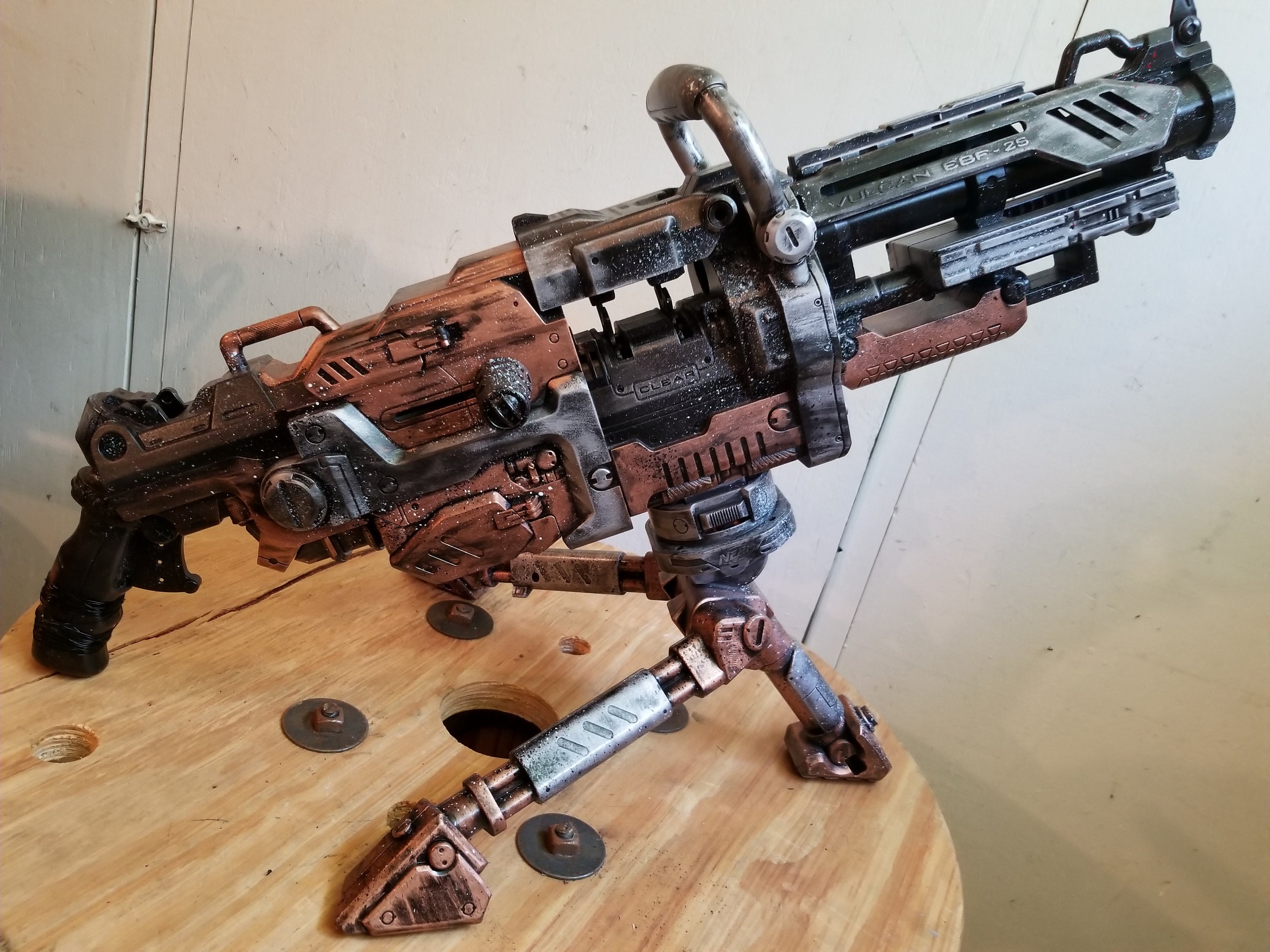Steampunk Vulcan Tripod Machine Gun weapon prop nerf gun Etsy
