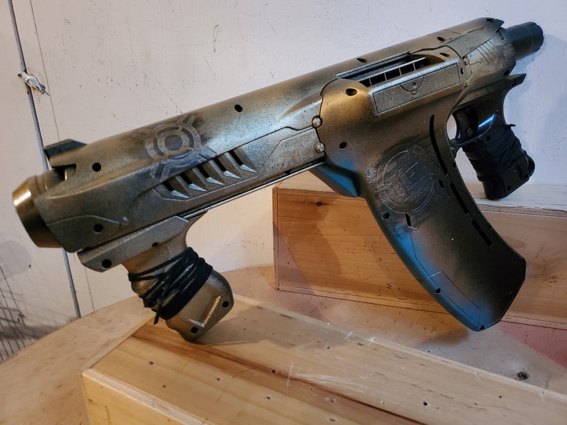 Gold /& Teal Dart Tag pump Rifle weapon prop Steampunk Nerf Rifle