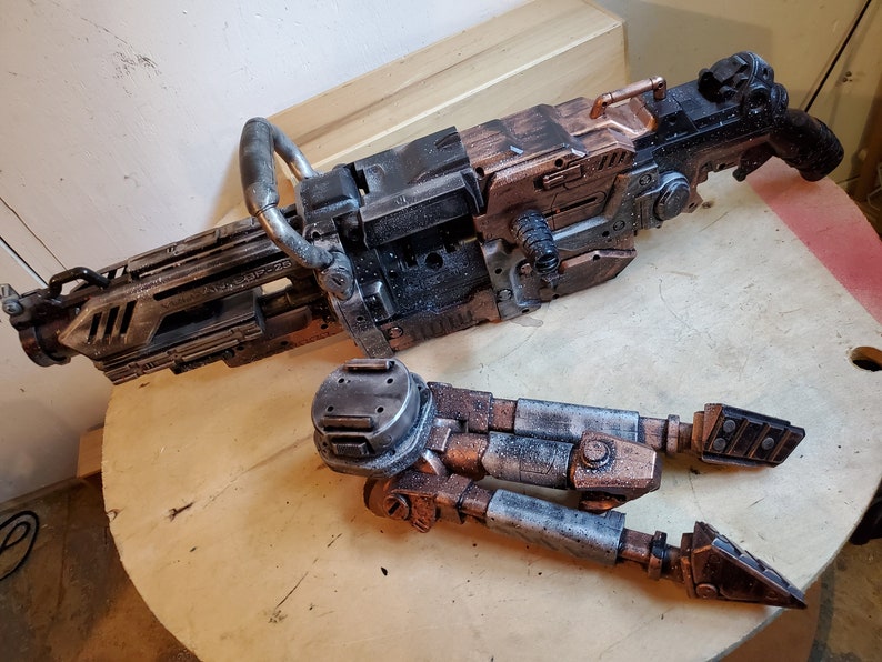Steampunk Vulcan Tripod Machine Gun weapon prop nerf gun Etsy
