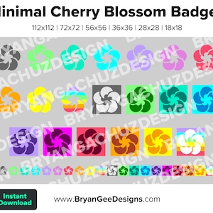 Cherry Blossom Twitch Badges Bit Badges Channel Points Discord Badges Youtube Badges Subscriber Badges Facebook Badges Tiktok Badges