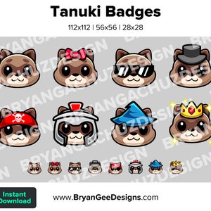 Tanuki Twitch Badges Bit Badges Channel Points Discord Badges Youtube Badges Subscriber Badges Facebook Badges TikTok Badges