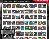 Black Cat Twitch Emotes MEGA Bundle for Streaming, Youtube Emotes, Discord Emotes, Kick Emotes, TikTok Emotes, Rumble Emotes, Emojis