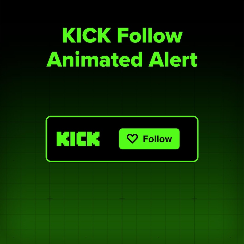 Animated KICK Follow Alert | Twitch Channel Follow Animation for ...