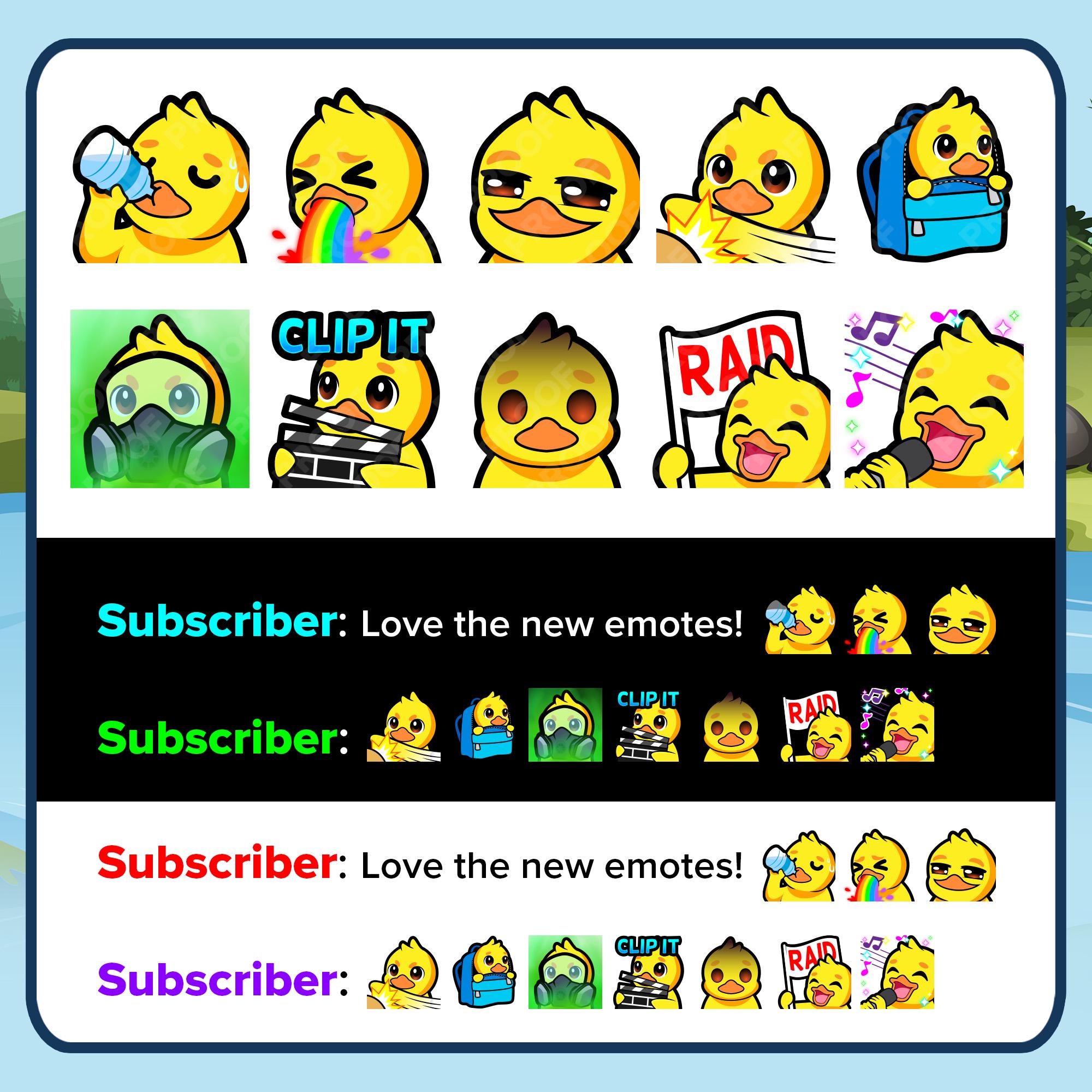 Yellow Duck Twitch Emotes MEGA Bundle for Streaming, Youtube Emotes ...