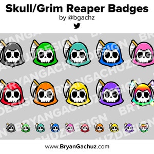 Grim Reaper Twitch Badges Bit Badges Channel Points Discord Badges Youtube Badges Subscriber Badges Facebook Badges Tiktok Badges Halloween
