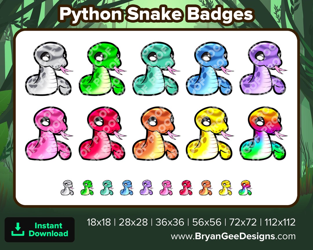 Python Snake Twitch Badges Bit Badges Channel Points Discord Badges ...